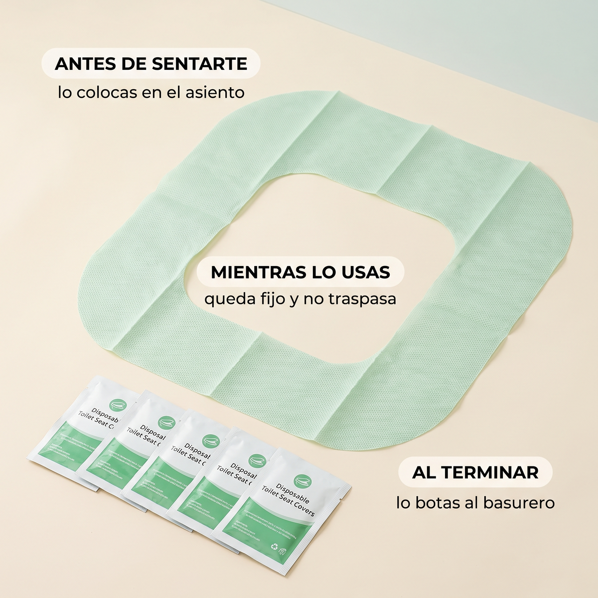 3x1 Pack 10 Cubre asientos desechables para inodoro – Higiene fuera de casa