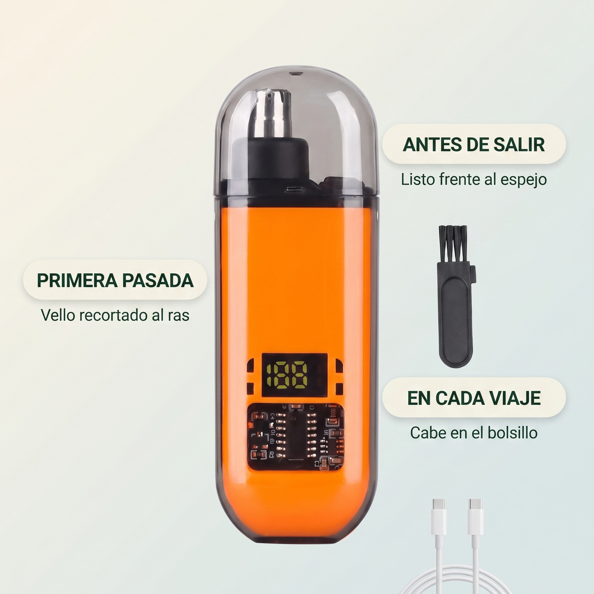 Cortador de vello nasal recargable – recorta sin dolor