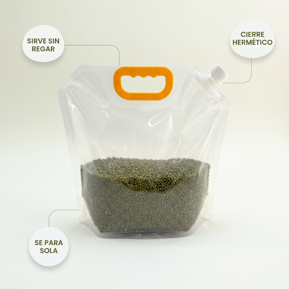 Pack 5 Bolsas reutilizables con boquilla – alimento seco sin derrames