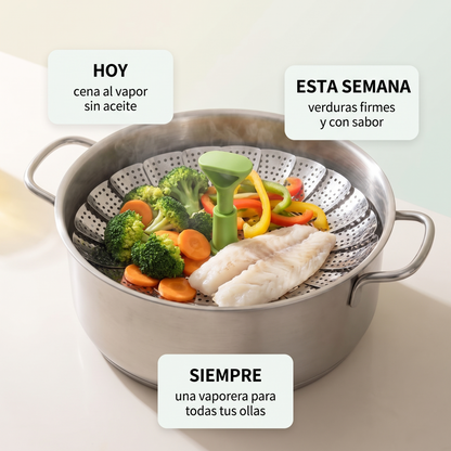 Vaporera plegable de acero – Se adapta a tus ollas