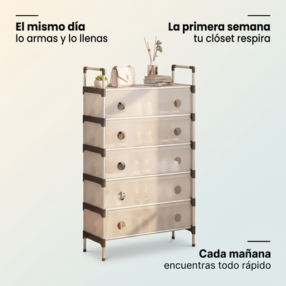 Zapatera 5 cajones – organiza tu ropa sin obras