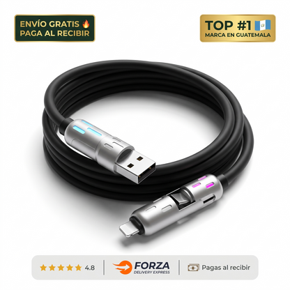 Cable de carga 4 en 1 tipo C – Carga rápida para todo