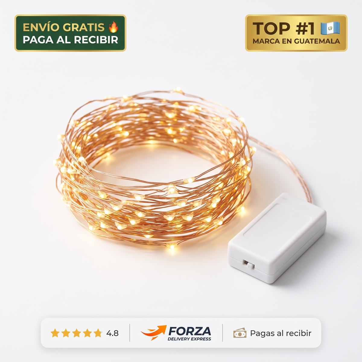 Guirnalda de luces LED tipo cluster – luz cálida para tu árbol