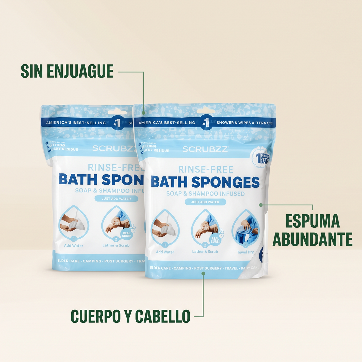 Toallitas de baño desechables – Báñate sin agua ni enjuague