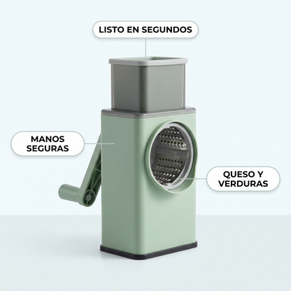 Rallador rotativo manual – ralla queso y verduras en segundos
