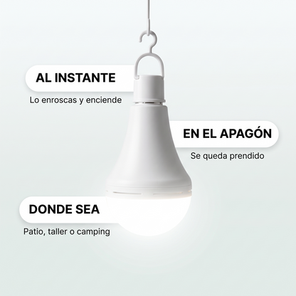 Foco LED portátil recargable con gancho – luz en apagones