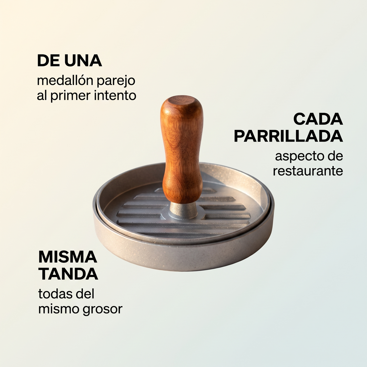 Molde prensador de hamburguesas – medallones parejos siempre