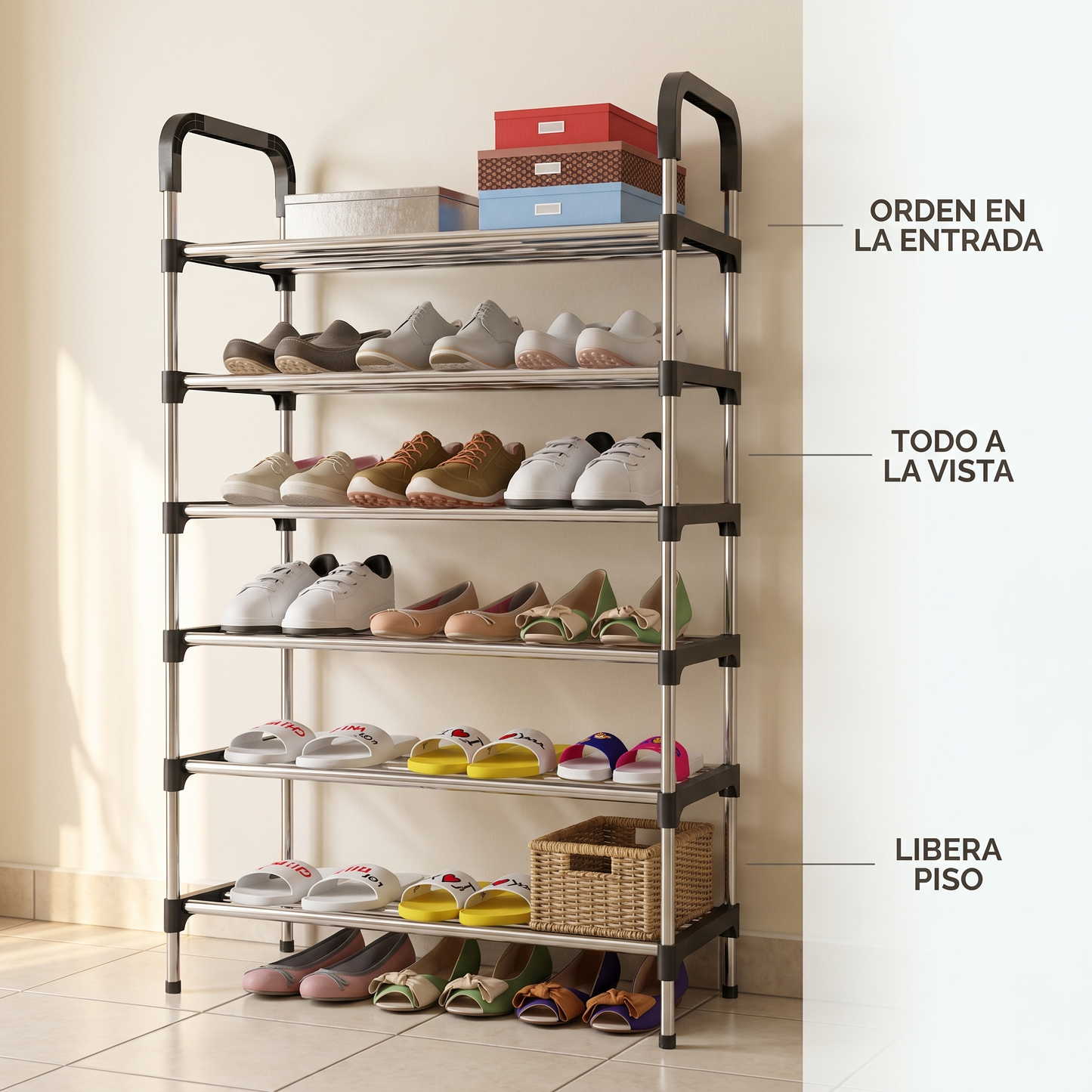 Zapatero organizador 6 niveles – ordena tu entrada sin obras