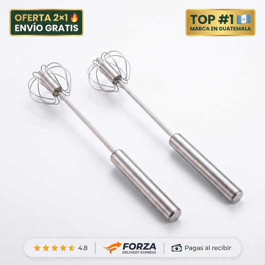 2x1 Batidor de cocina de acero inoxidable – bate sin esfuerzo