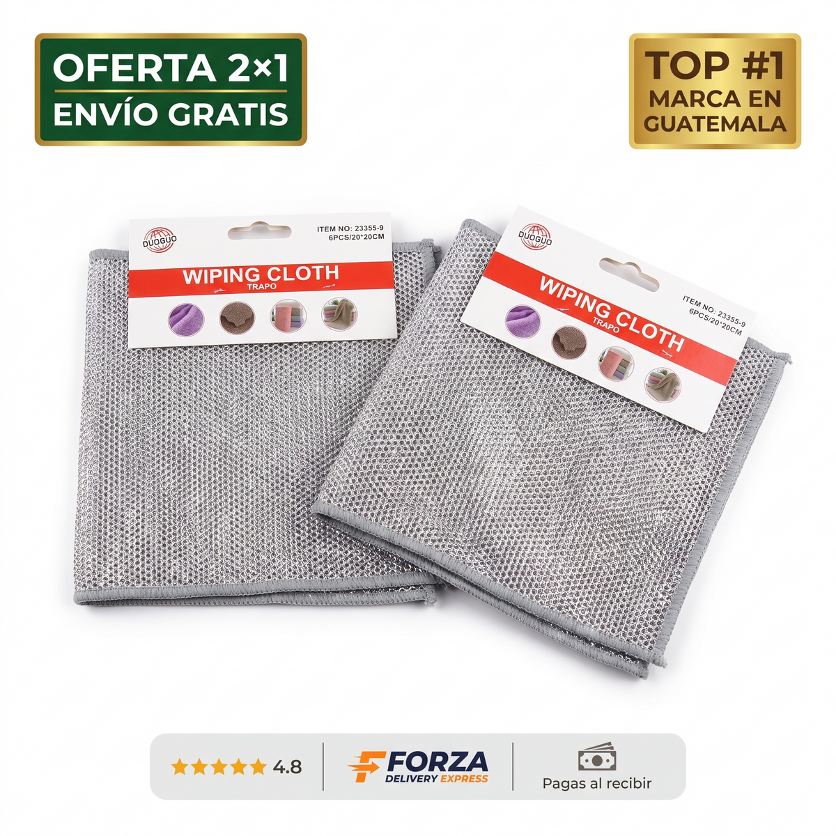 2x1 Pack 6 Paños de malla para cocina – Limpia sin rayar tus trastos