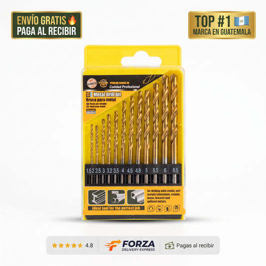 Juego de brocas para metal y madera – Perfora sin desviarse