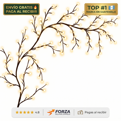 Luz de rama artificial – Ambiente cálido en tu pared