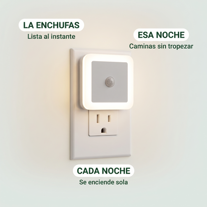 6x1 Luces nocturnas LED con sensor automático – enciende sola al oscurecer