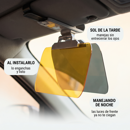 Extensor de parasol 2 en 1 – Maneja sin el sol en los ojos