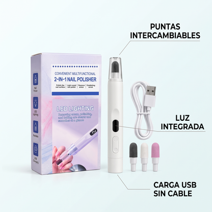 Pulidor de uñas eléctrico 2 en 1 – manicura en casa sin salón