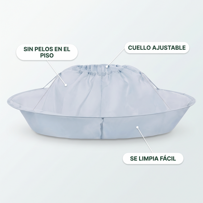 Capa atrapapelo para cortar cabello – adiós a barrer