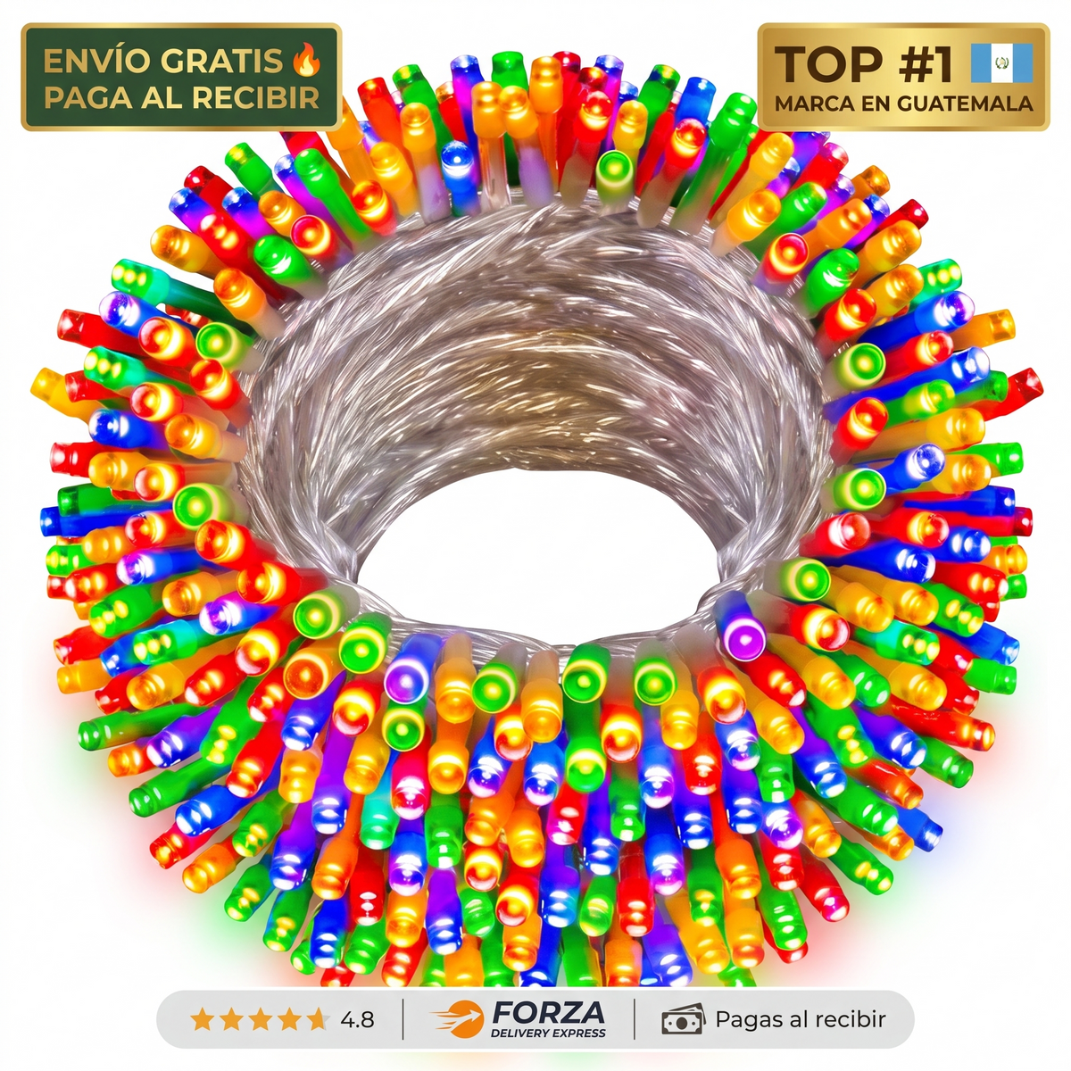50m Luces LED navideñas impermeables – decora dentro y fuera