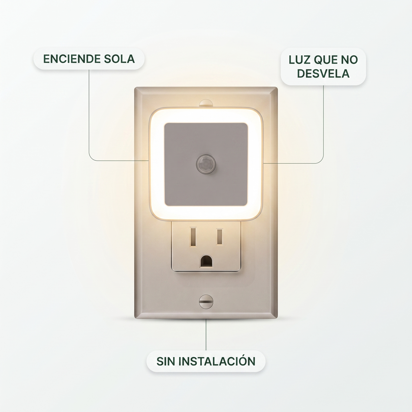 6x1 Luces nocturnas LED con sensor automático – enciende sola al oscurecer