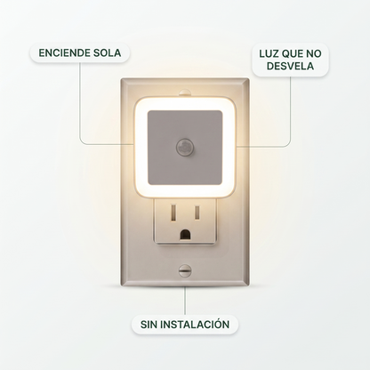 6x1 Luces nocturnas LED con sensor automático – enciende sola al oscurecer