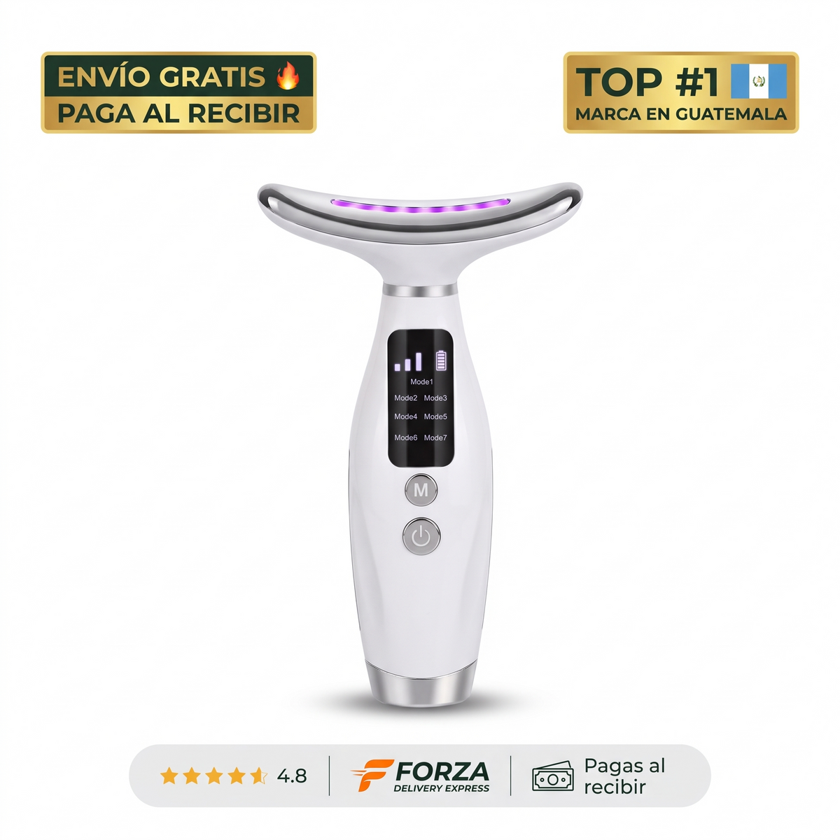Masajeador facial y de cuello LED – Piel más firme en casa
