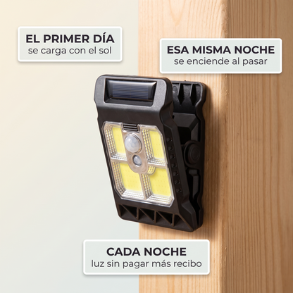 Mini lámpara solar LED con clip – ilumina tu entrada de noche
