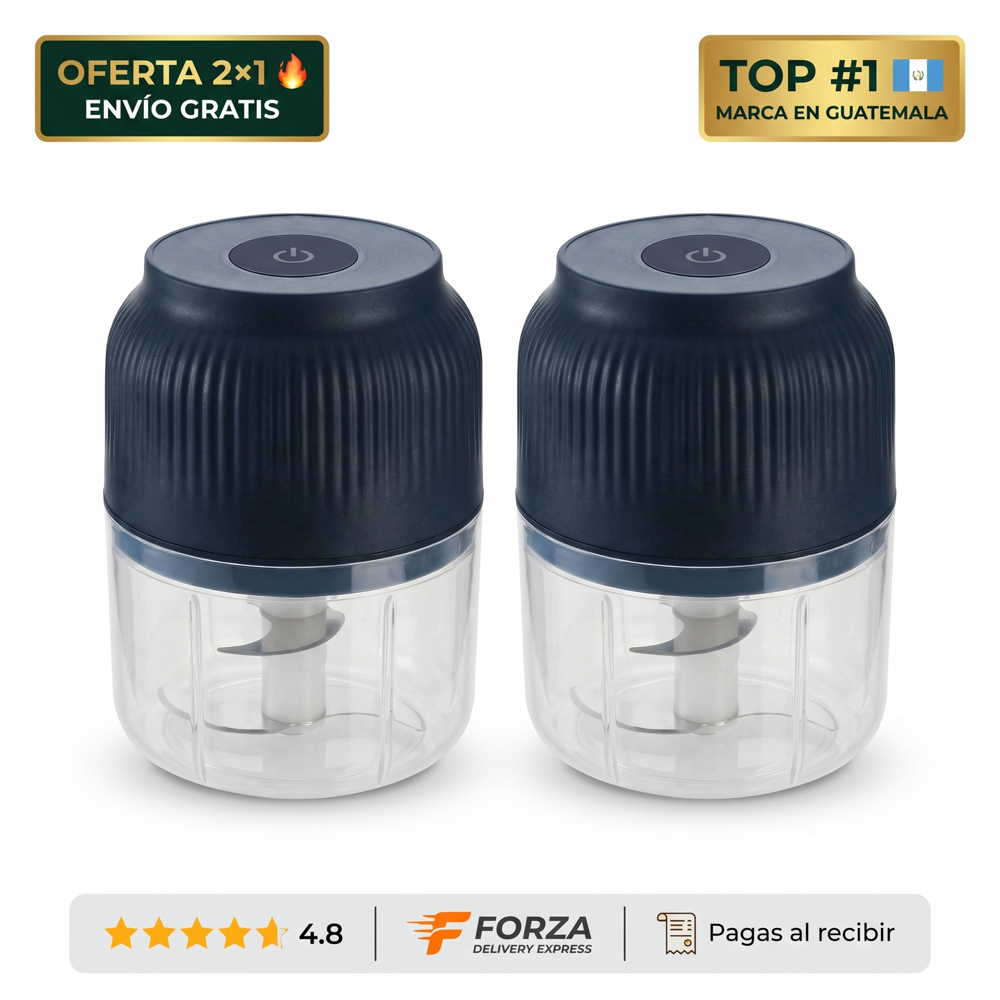 2x1 Picadora eléctrica inalámbrica – pica ajo y cebolla al toque