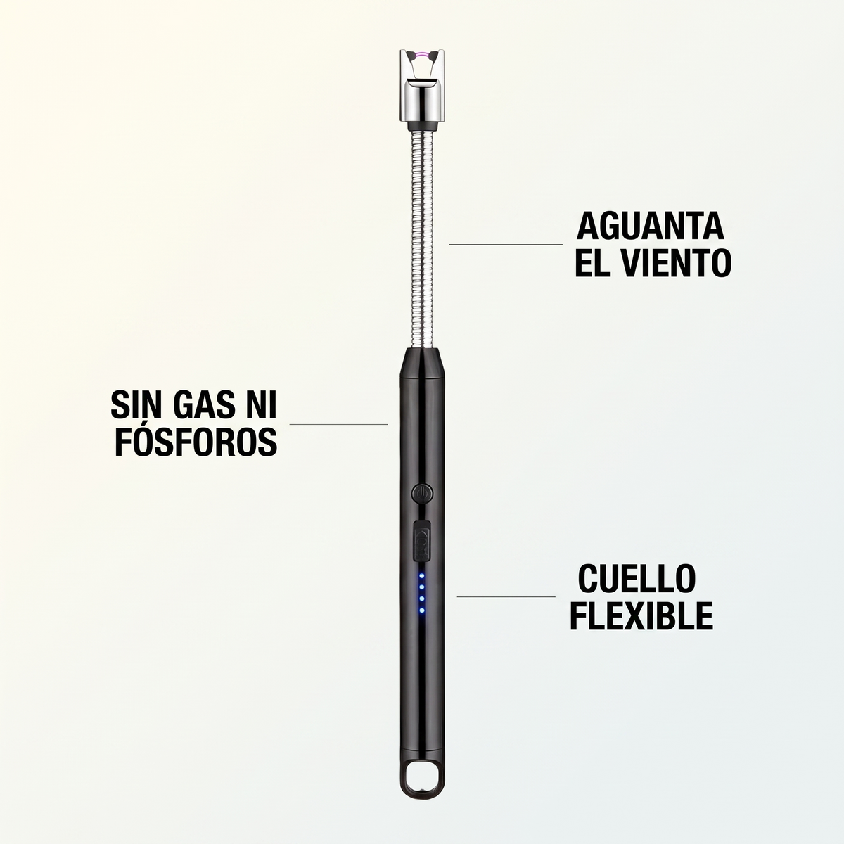 Encendedor eléctrico recargable USB – enciende sin gas ni viento