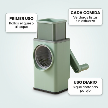 Rallador rotativo manual – ralla queso y verduras en segundos
