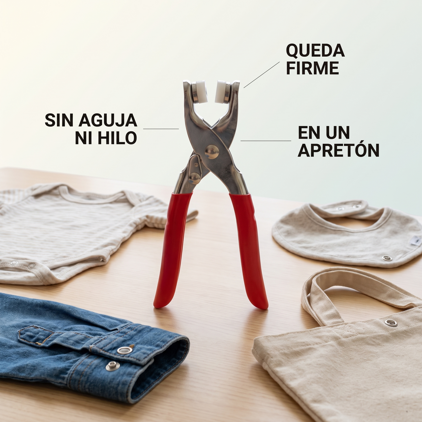 Kit de botones de presión con alicate – repara sin coser