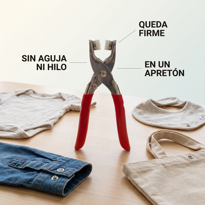 Kit de botones de presión con alicate – repara sin coser