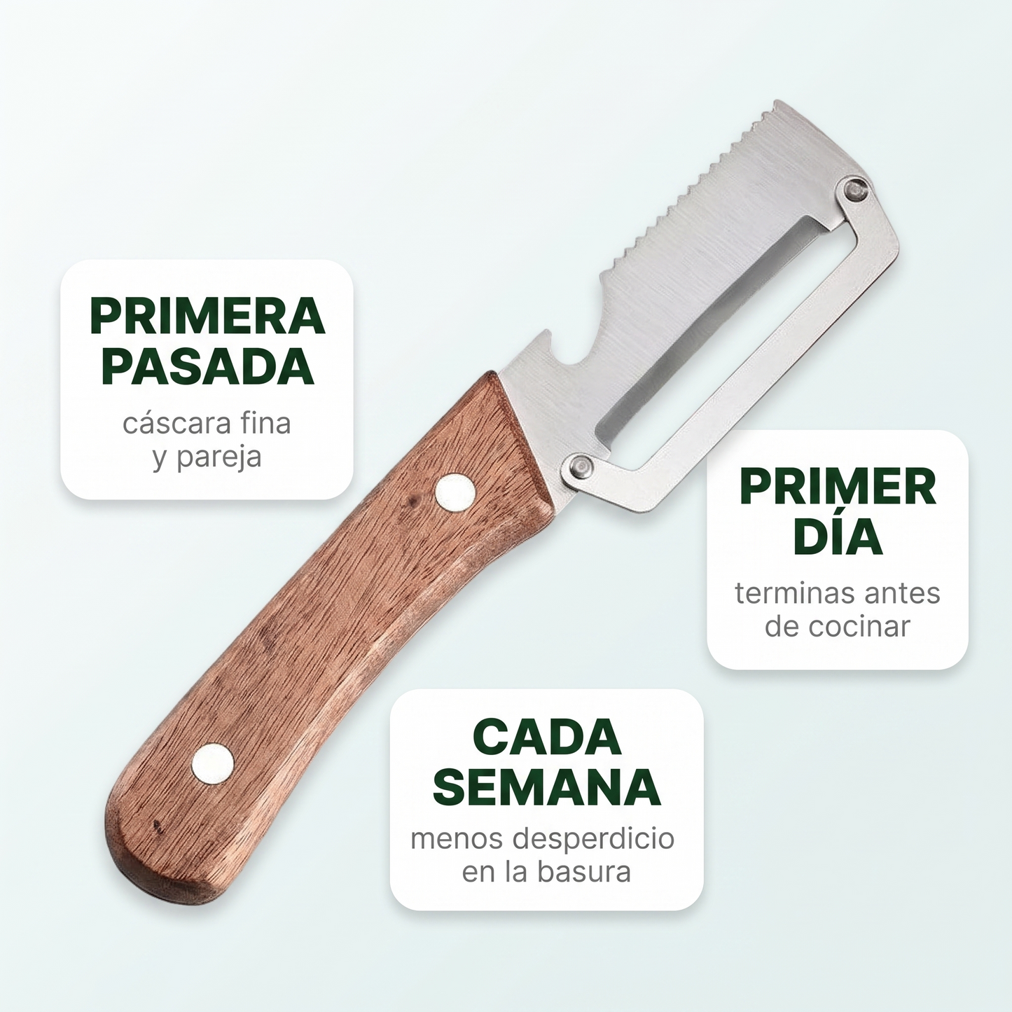 2x1 Pelador de verduras acero inoxidable – Pela sin hacer fuerza
