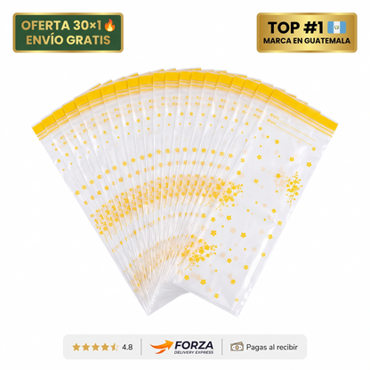 Pack 30 Bolsas reutilizables con doble sello – Comida fresca más días
