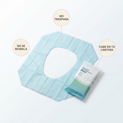 3x1 Pack 10 Cubre asientos desechables para inodoro – Higiene fuera de casa
