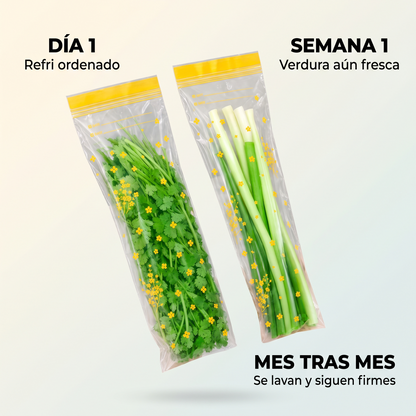 Pack 30 Bolsas reutilizables con doble sello – Comida fresca más días