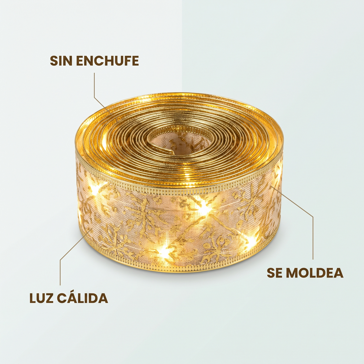 Listón navideño LED a pilas – decora tu árbol en minutos
