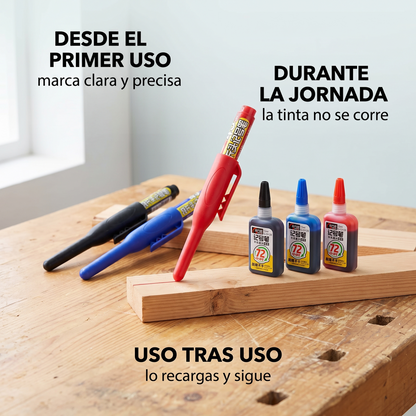 Set de marcadores de punta larga – Marca donde otros no llegan