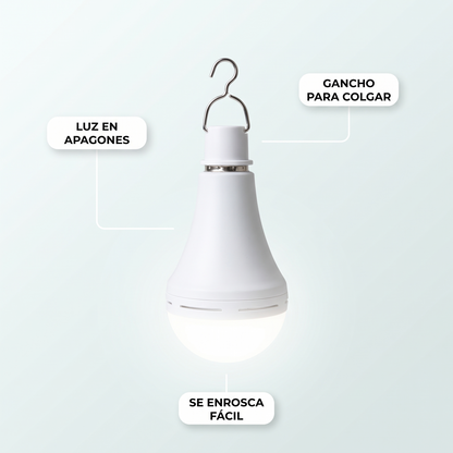Foco LED portátil recargable con gancho – luz en apagones