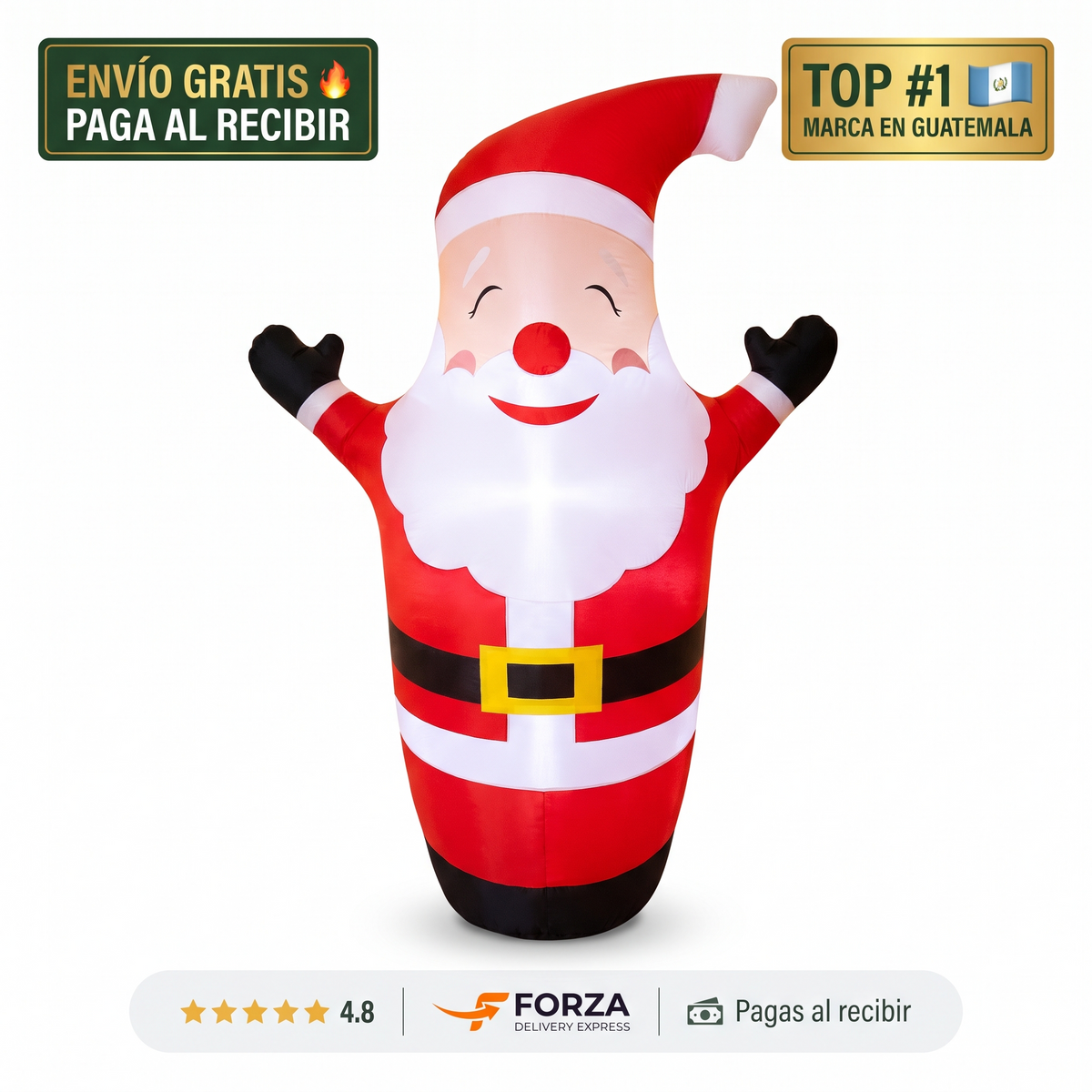Inflable navideño de Santa Claus con luces LED – decora tu casa