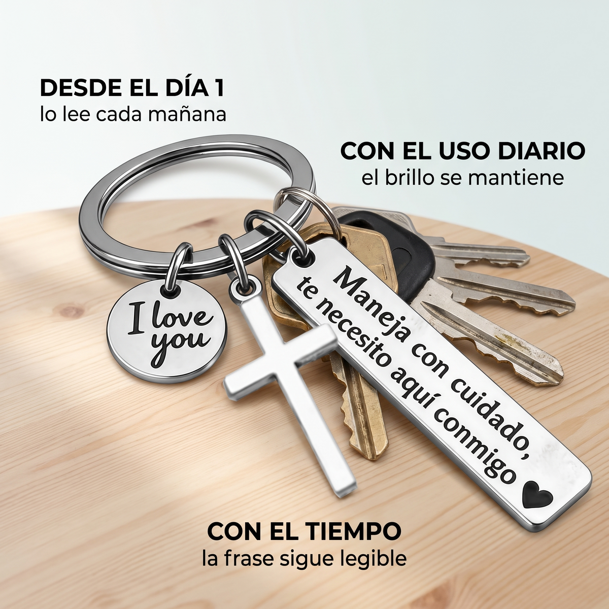 Llavero de acero inoxidable – recordatorio para quien amas