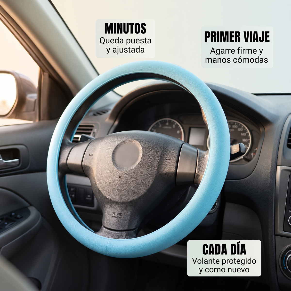 Funda de silicona para volante – agarre firme al conducir