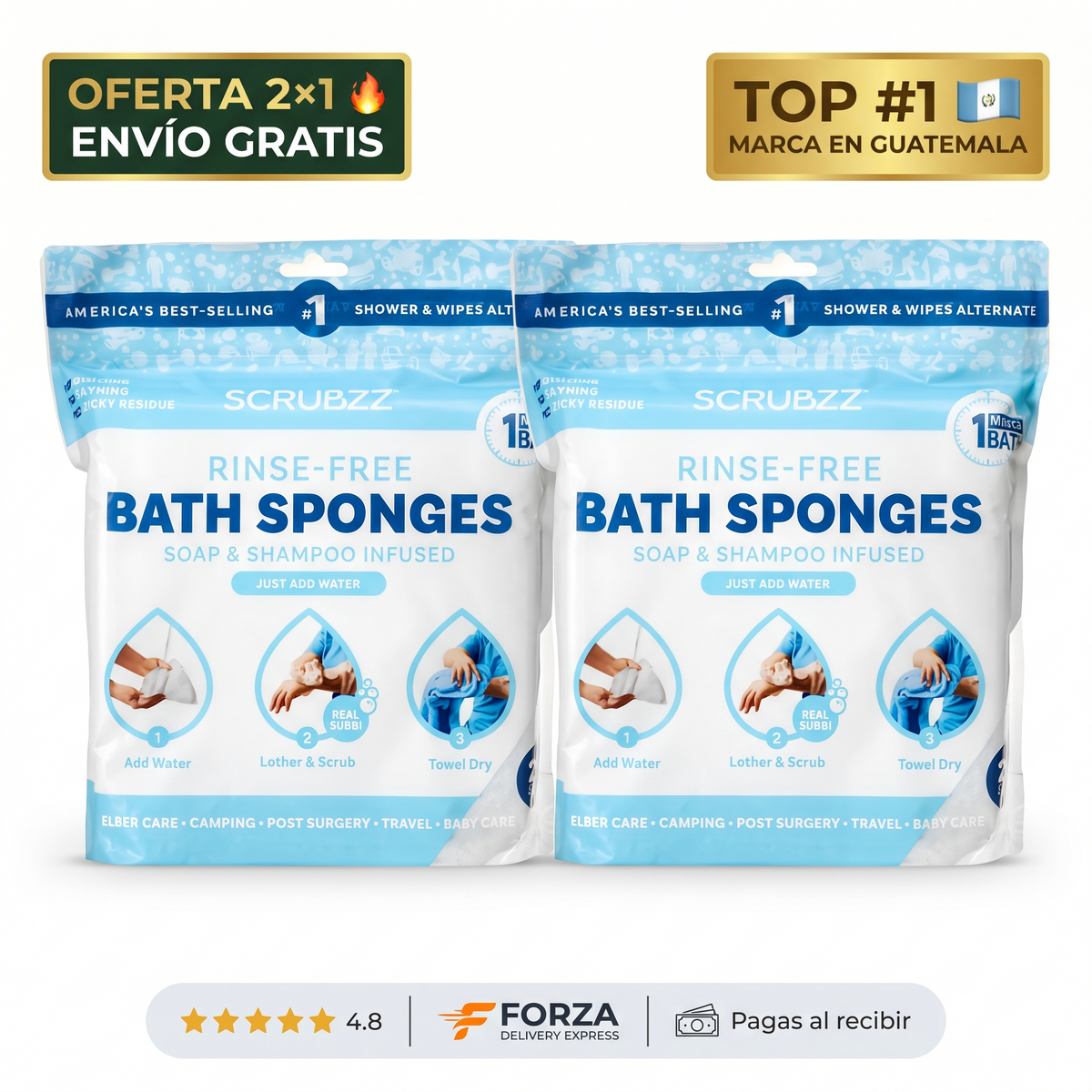 Toallitas de baño desechables – Báñate sin agua ni enjuague