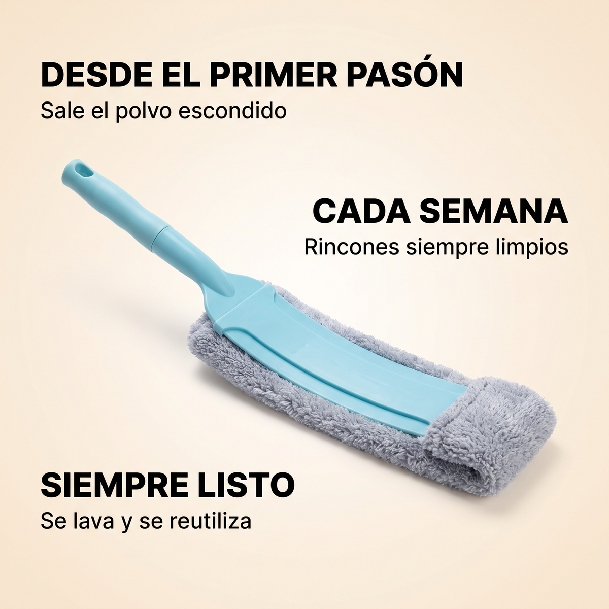 Plumero de microfibra retráctil – limpia debajo de los muebles