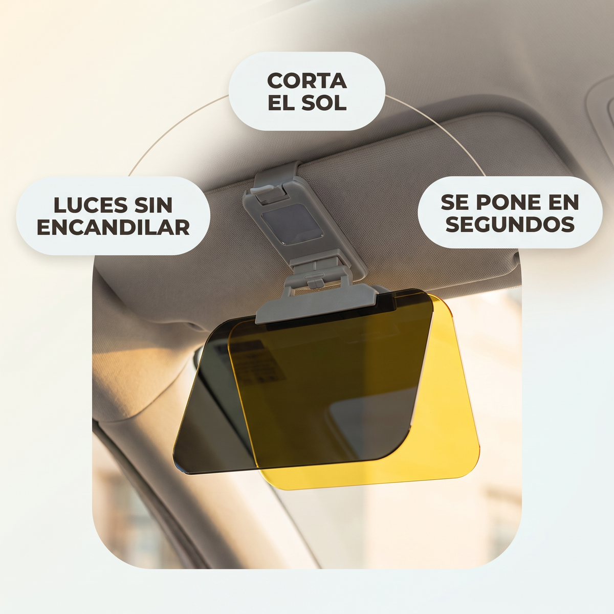 Extensor de parasol 2 en 1 – Maneja sin el sol en los ojos