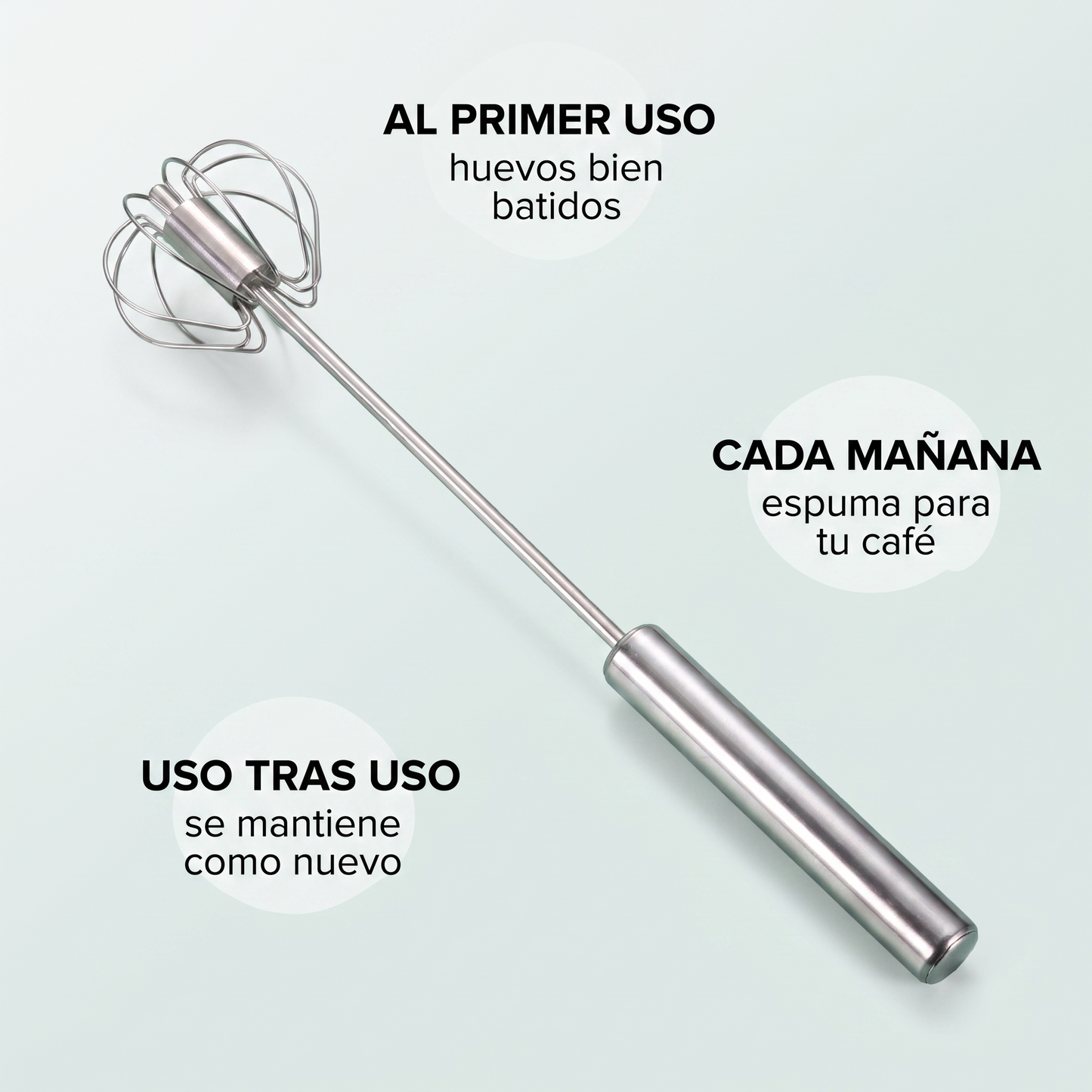 2x1 Batidor de cocina de acero inoxidable – bate sin esfuerzo