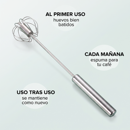 2x1 Batidor de cocina de acero inoxidable – bate sin esfuerzo